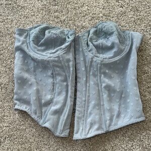 Light Blue Strapless Corset Top